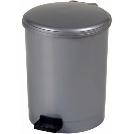 *SU4*POUBELLE À PÉDALE EN PLASTIQUE GRIS 12L