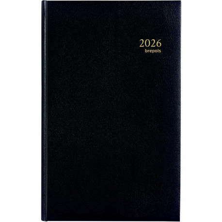 AGENDA BANQUIER LARGE 2 VOLUMES NOIR 17x27cm 1 jour sur 2 pages