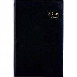 AGENDA CARRÉ EURO CENTIMES NOIR 13,3 x 20,8 cm. 12 mois de Janvier à Décembre. 2 jours par page