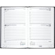AGENDA CARRÉ EURO CENTIMES NOIR 13,3 x 20,8 cm. 12 mois de Janvier à Décembre. 2 jours par page
