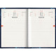 AGENDA de poche JOURNALIER TECHNO 12,5x17,5cm BLEU 12 mois Août à Juillet. 1 jour par page sauf Week-end