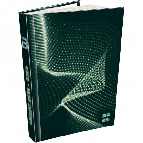 AGENDA de poche JOURNALIER TECHNO 12,5x17,5cm VERT 12 mois Août à Juillet. 1 jour par page sauf Week-end