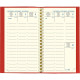 AGENDA DE POCHE VÉRONE 9X16CM FRAMBOISE 16 mois de septembre à décembre. La semaine sur 2 pages