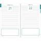 AGENDA JOURNALIER EASYDAY 10X15CM MINI LABO IVOIRE 12 mois de janvier à décembre. 1 page par jour