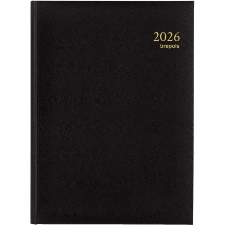 AGENDA JOURNALIER EURO 14,8X21CM NOIR 12 mois de Janvier à Décembre. 1 jour par page