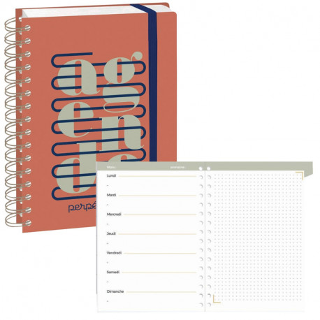 AGENDA PERPÉTUEL 21S ETERNY GRAPHIQUE 1 semaine par page à gauche + 1 page de notes