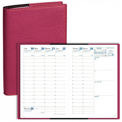 AGENDA SEMAINIER AFFAIRES CLUB 10X15CM FRAMBOISE 13 mois Décembre à Décembre