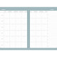 AGENDA SEMAINIER COLOR 10X15CM PASTEL VERT 13 mois de Décembre à Décembre. La semaine sur 2 pages