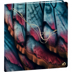 AGENDA SEMAINIER HIPSY 16X16CM PAPILLON 13 mois, de Décembre à Décembre La semaine sur 2 pages