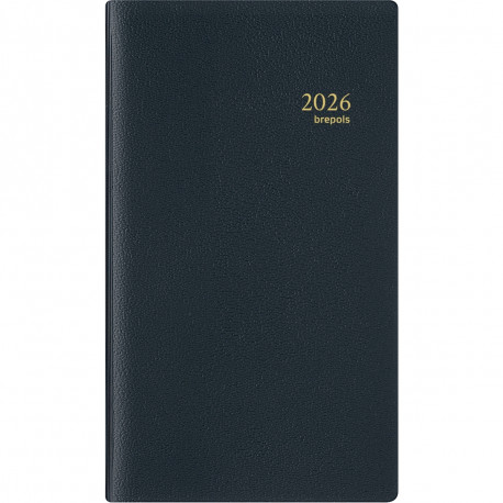 AGENDA SEMAINIER INTERPLAN 8,9X16CM NOIR 12 mois de Janvier à Décembre. La semaine sur 2 pages