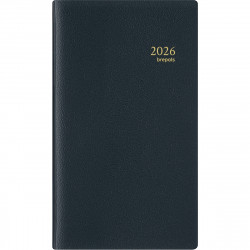 AGENDA SEMAINIER NOTAPLAN 8,9X16CM NOIR 12 mois de Janvier à Décembre. La semaine sur 2 pages