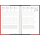 AGENDA SEMAINIER TIME&LIFE 10X15CM ROUGE VERMEIL 13 mois de Décembre à Décembre. La semaine sur 2 pages