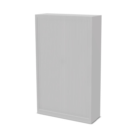 ARMOIRE A RIDEAUX H198 L120 - GRIS CLAIR - 4 TABLETTES