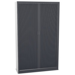 ARMOIRE A RIDEAUX H198 L120 P43 ANTHRACITE  4 TABLETTES