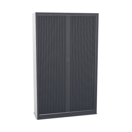 ARMOIRE A RIDEAUX H198 L120 P43 ANTHRACITE  4 TABLETTES