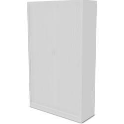 ARMOIRE A RIDEAUX H198 L120 P43 BLANCHE  4 TABLETTES