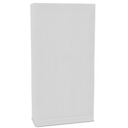 ARMOIRE A RIDEAUX L100 H198 P43 RIDEAUX BLANC/CORPS METAL BLANC -  4 TABLETTES