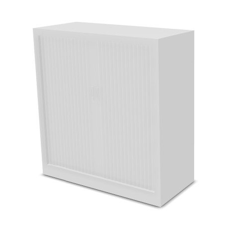 ARMOIRE RIDEAUX H105 L100 P43-CORPS METAL BLANC- RIDEAUX PVC BLANC - 2 TABLETTES