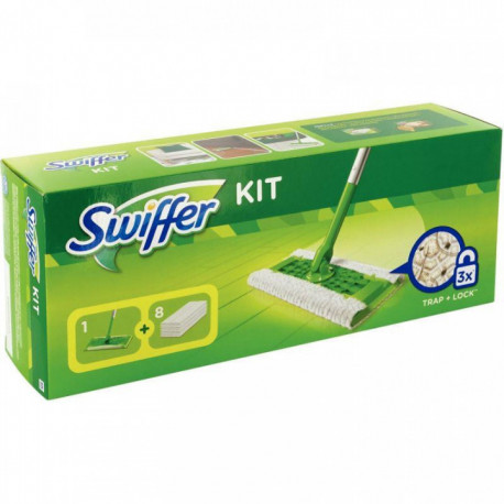 BALAI SWIFFER ATTRAPE POUSSIÈRE KIT BALAI + 8 LINGETTES