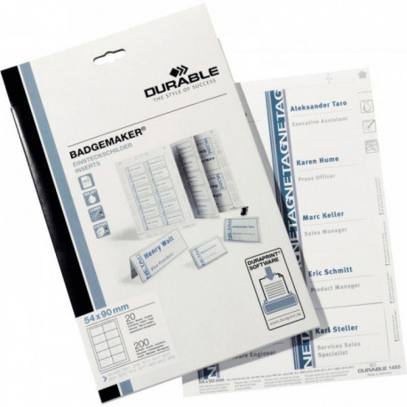 BOÎTE DE 200 ÉTIQUETTES PLANCHES D'INSERTION BADGEMAKER