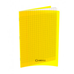 CAHIER  96 PAGES 24X32 SEYÈS, COUVERTURE POLYPROPYLENE JAUNE 80G PIQÛRE 