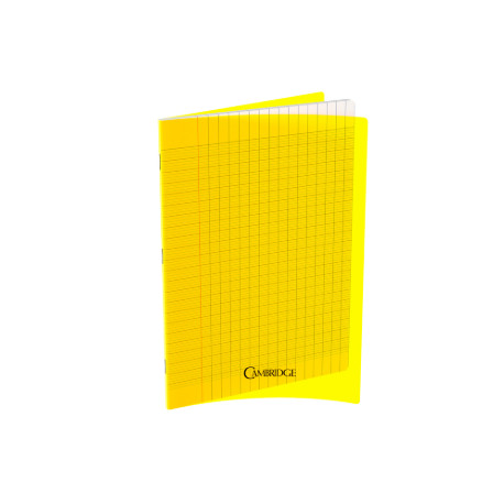 CAHIER  96 PAGES 24X32 SEYÈS, COUVERTURE POLYPROPYLENE JAUNE 80G PIQÛRE 