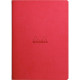CARNET  A5 LIGNE 64P 90G IVOIRE  COUV SOUPLE ROUGE COQUELICOT RHODIARAMA  - PEFC 