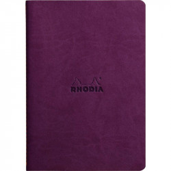 CARNET  A5 LIGNE 64P 90G IVOIRE  COUV SOUPLE VIOLET RHODIARAMA  - PEFC 
