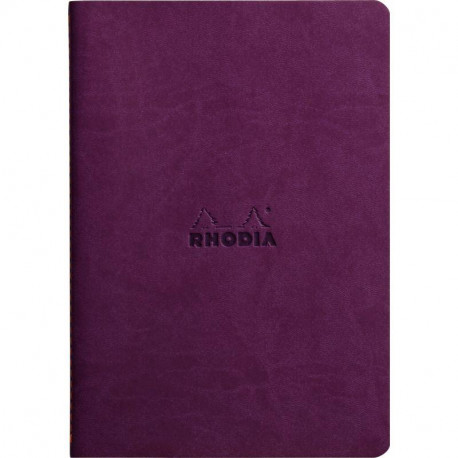 CARNET  A5 LIGNE 64P 90G IVOIRE  COUV SOUPLE VIOLET RHODIARAMA  - PEFC 