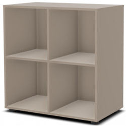 CASIER OUVERT 4 CASES SUR PATIN - L78.5 P44.5 H80.5 -  ARGILE