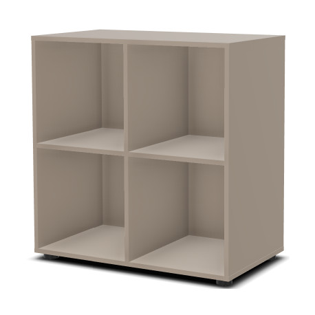 CASIER OUVERT 4 CASES SUR PATIN - L78.5 P44.5 H80.5 -  ARGILE