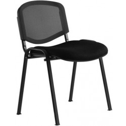 CHAISE ANTHRA+  ASSISE TISSU NOIR - DOS RESILLE -STRUCTURE 4 PIEDS NOIRS