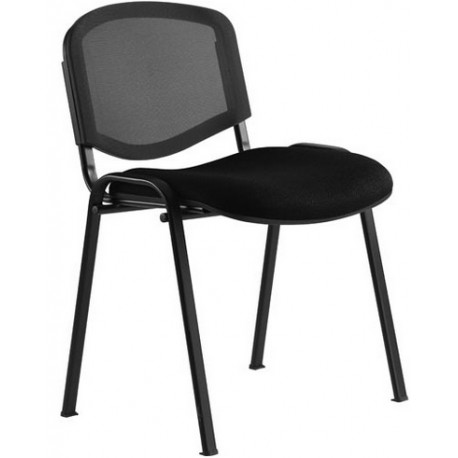 CHAISE ANTHRA+  ASSISE TISSU NOIR - DOS RESILLE -STRUCTURE 4 PIEDS NOIRS