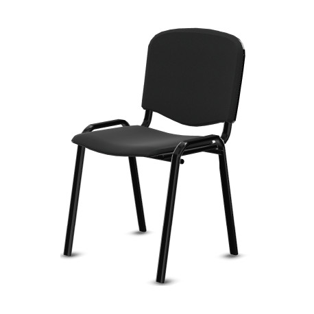 CHAISE ANTHRA+ STRUCTURE4 PIEDS NOIR- TISSU NOIR
