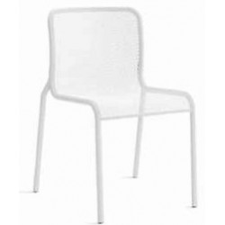 CHAISE MOMO NET 1 STRUCTURE TUBE METAL 25MM - COQUE MAILLE METALLIQUE - BLANCHE - OUTDOOR