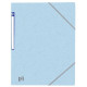 CHEMISES 3 RABATS ELASTIQUE CARTE OXORD TOP FILE A4 BLEU PASTEL *pqt10* 4001183