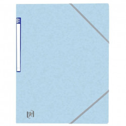 CHEMISES 3 RABATS ELASTIQUE CARTE OXORD TOP FILE A4 BLEU PASTEL *pqt10* 4001183