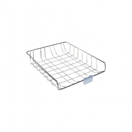 CORBEILLE À COURRIER FIL MÉTAL HT 6CM AVEC PORTE ÉTIQUETTE OUVERTURE PETIT CÔTÉ