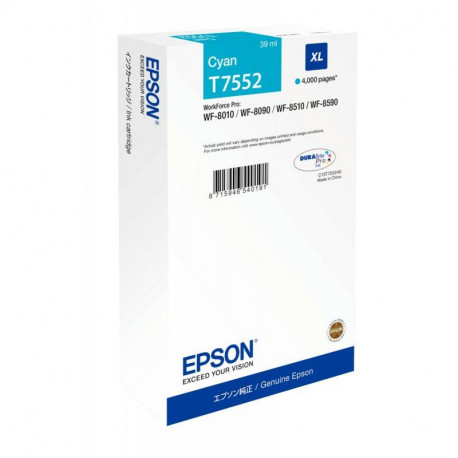 EPSON T755240 CARTOUCHE JET D'ENCRE CYAN HAUTE CAPACITÉ AUTHENTIQUE