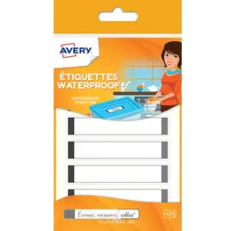 ETIQUETTES WATERPROOF GRIS 86X17MM 30 BOITES X24 ETIQ AVERY