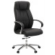FAUTEUIL ROA CUIR NOIR-ACC.FIXES-BASCULANT - PIET.ALU POLI-REGLAGE TENSION