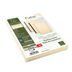 PAQUET A3  DE 100 COUVERTURES GRAIN CUIR IVOIRE 270G