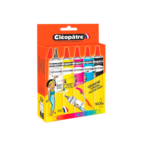 PEINTURE TUBE 30ML GOUACHE*PQT5* ASSORTIS