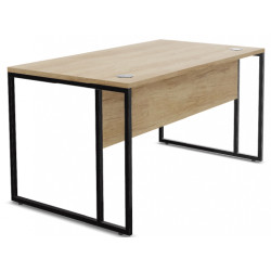 PLAN DROIT L140 x P80 / PIED DOUBLE RUBAN  NOIR METAL / NEBRASKA