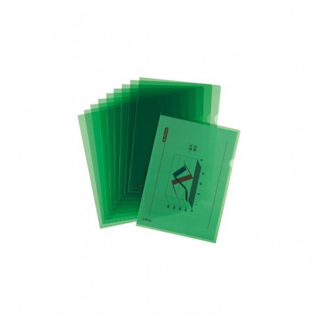 POCHETTES COIN RIGIDE 190 MICRONS A4 VERT PQT 25 TRES EPAISSE GRAINEE INTROP