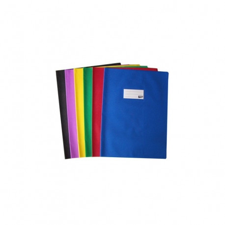 PROTEGE-CAHIER 24X32 SANS RABAT GRAIN CUIR PVC 19/100E BLEU INTROPA
