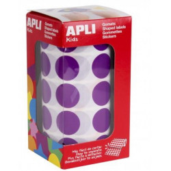 ROULEAU DE 1770 GOMMETTES RONDES 20MM LILAS