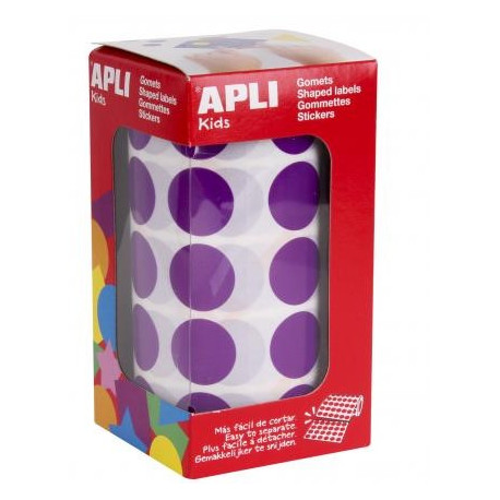 ROULEAU DE 1770 GOMMETTES RONDES 20MM LILAS