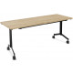 TABLE DROITE L180 X P70 / PIED ABATTANT NOIR METAL /PLATEAU MELA  NEBRASKA