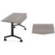TABLE EXTREMITE TRAPEZE L158 X P70 /PIED ABATTANT NOIR METAL / PLATEAU MELA CEDRE